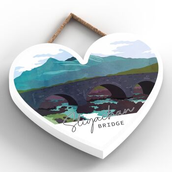 P5018 - Sligachan Bridge Day Scotlands Paysage Illustration Plaque en bois 2