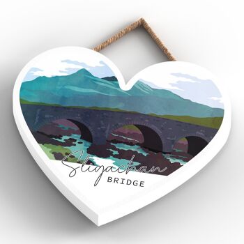 P5018 - Sligachan Bridge Day Scotlands Paysage Illustration Plaque en bois 4