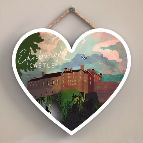 P5021 - Edinburgh Castle Night Scotlands Landscape Illustration Wooden Magnet