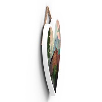 P5021 - Aimant en bois d'illustration de paysage d'Ecosse de nuit de château d'Edimbourg 3
