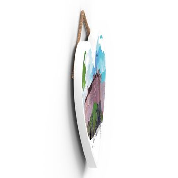 P5022 - Plaque en bois d'illustration de paysage d'Ecosse de jour de château d'Edimbourg 3