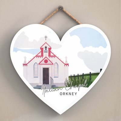 P5024 - Italian Chapel Orkney Day Scotlands Landscape Illustration Wooden Plaque