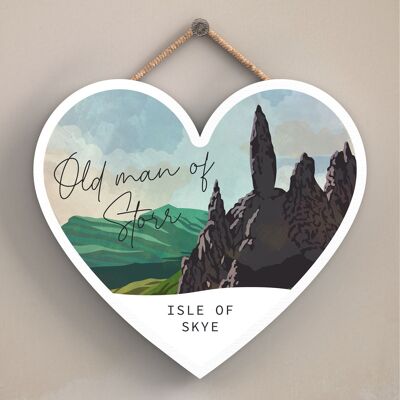 P5029 - Old Man Or Storr Night Scotlands Landscape Illustration Wooden Plaque