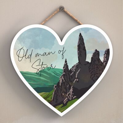 P5031 - Old Man or Storr Night Scotlands Paesaggio Illustrazione Targa in legno