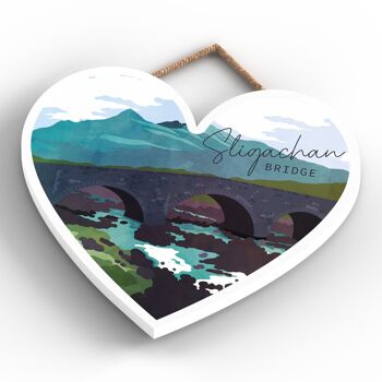 P5036 - Sligachan Bridge Day Scotlands Paysage Illustration Plaque en bois 4