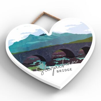 P5038 - Sligachan Bridge Day Scotlands Paysage Illustration Plaque en Bois 2