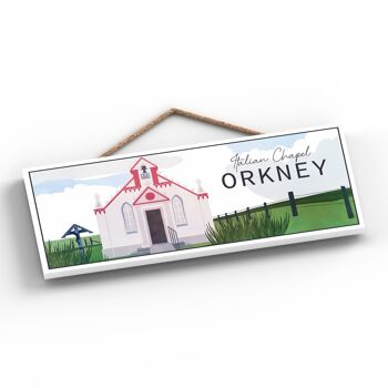 P5042 - Chapelle Italienne Orkney Day Scotlands Paysage Illustration Plaque en Bois 2