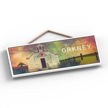 P5043 - Chapelle Italienne Orkney Night Scotlands Paysage Illustration Plaque en Bois 2