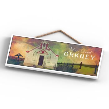 P5043 - Chapelle Italienne Orkney Night Scotlands Paysage Illustration Plaque en Bois 4