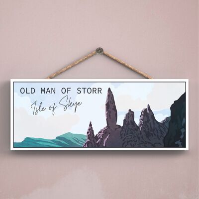 P5044 - Old Man or Storr Day Scotlands Landschaft Illustration Holztafel