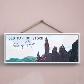 P5044 - Old Man Or Storr Day Scotlands Landscape Illustration Plaque en bois 1