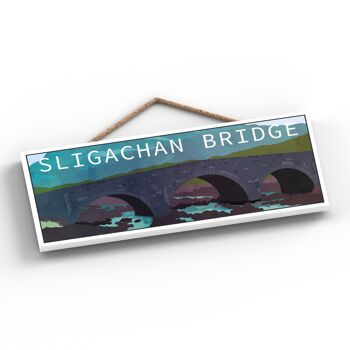 P5048 - Sligachan Bridge Day Scotlands Paysage Illustration Plaque en bois 2