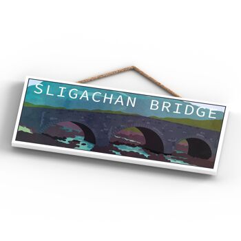 P5048 - Sligachan Bridge Day Scotlands Paysage Illustration Plaque en bois 4