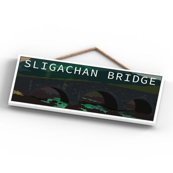 P5049 - Sligachan Bridge Night Scotlands Landscape Illustration Plaque en bois 4