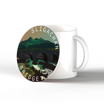 P5069 - Sligachan Bridge Night Scotlands Landscape Illustration Plaque en bois 1