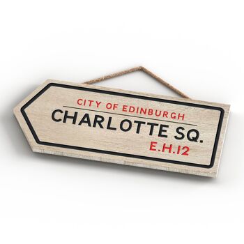 P5074 - Ville d'Edniburgh Charlotte Sq Road Sign Effect Hanging Nouveauté Plaque en bois 4