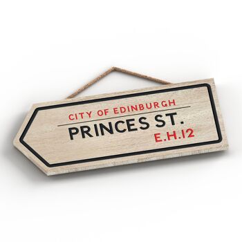 P5076 - City Of Edniburgh Princes St Road Sign Effect Hanging Nouveauté Plaque en bois 2