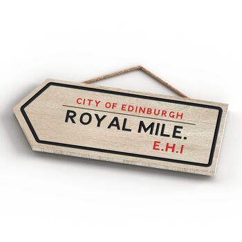 P5077 - City Of Edniburgh Royal Mile Road Sign Effect Hanging Nouveauté Plaque en bois 4