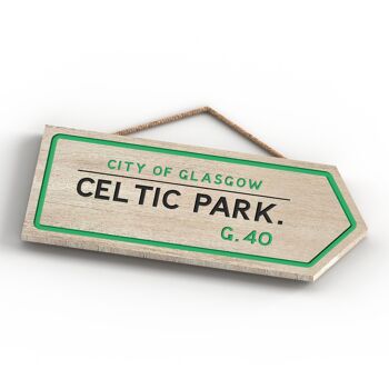 P5079 - City Of Glasgow Celtic Park Road Sign Effect Hanging Nouveauté Plaque en bois 4