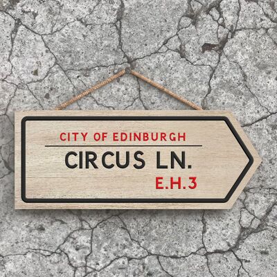 P5081 - City Of Edniburgh Circus Ln Road Sign Effect Hanging Novelty Wooden Plaque