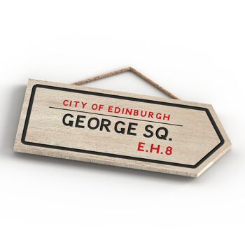 P5083 - Ville d'Edniburgh George Sq Road Sign Effect Hanging Nouveauté Plaque en bois 4