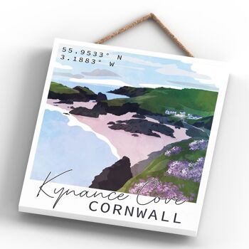 P5089 - Kynance Cove Illustration Print Cornwall Plaque à suspendre en bois 4