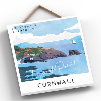 P5090 - Lizard Point Illustration Print Cornwall Plaque à suspendre en bois 2