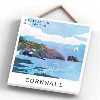 P5090 - Lizard Point Illustration Print Cornwall Plaque à suspendre en bois 4