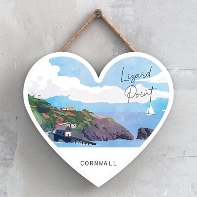 P5092 - Lizard Point Illustration Print Cornwall Wooden Hanging Plaque