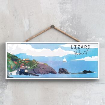 P5094 - Lizard Point Illustration Print Cornwall Plaque à suspendre en bois 1
