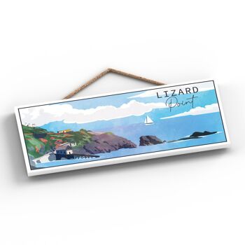 P5094 - Lizard Point Illustration Print Cornwall Plaque à suspendre en bois 2