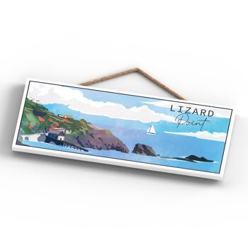 P5094 - Lizard Point Illustration Print Cornwall Plaque à suspendre en bois 4