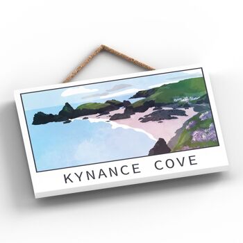 P5095 - Kynance Cove Illustration Print Cornwall Plaque à suspendre en bois 2
