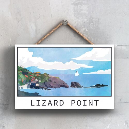 P5096 - Lizard Point Illustration Print Cornwall Wooden Hanging Plaque