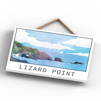 P5096 - Lizard Point Illustration Print Cornwall Plaque à suspendre en bois 4