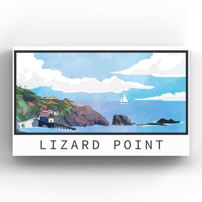 P5100 - Lizard Point Illustrationsdruck Cornwall Holzmagnet