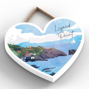 P5102 - Lizard Point Illustration Print Cornwall Plaque à suspendre en bois 2