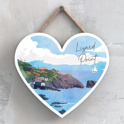 P5102 - Lizard Point Illustration Print Cornwall Wooden Hanging Plaque