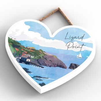 P5102 - Lizard Point Illustration Print Cornwall Plaque à suspendre en bois 4