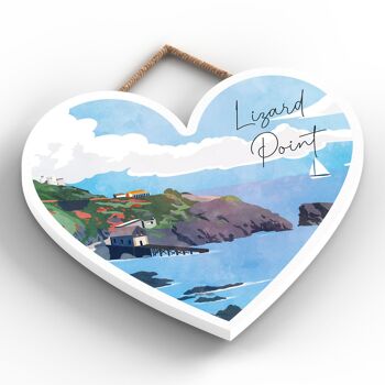 P5105 - Lizard Point Illustration Print Cornwall Plaque à suspendre en bois 2