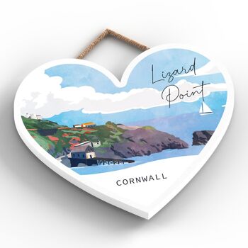 P5106 - Lizard Point Illustration Print Cornwall Plaque à suspendre en bois 2