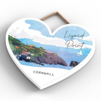 P5106 - Lizard Point Illustration Print Cornwall Plaque à suspendre en bois 4