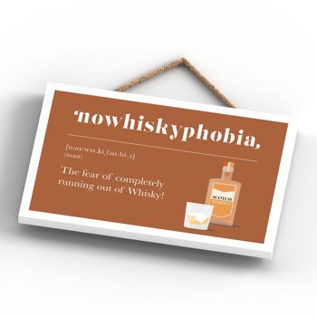 P5107 - Phobia Of Running Out Of Whiskey Plaque à thème alcool à suspendre en bois comique écossais 4