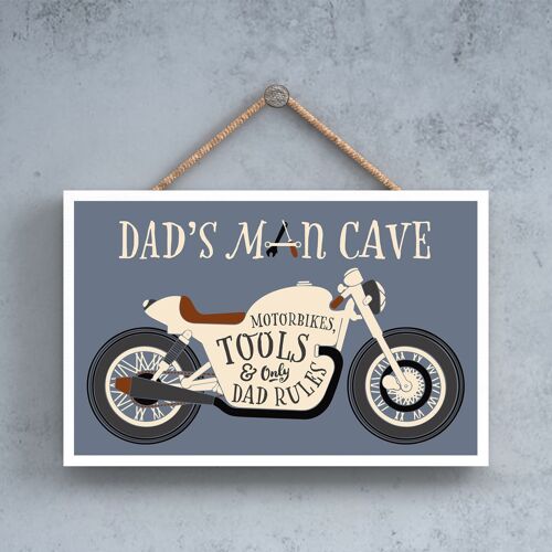 P5112 - Dads Man Cave Motorbike Tools Retro Wooden Plaque