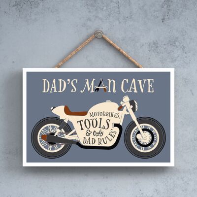 P5112 - Dads Man Cave Motorradwerkzeuge Retro Holzschild