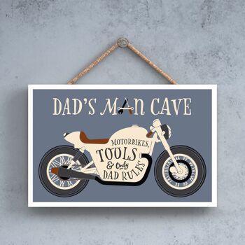 P5112 - Dads Man Cave Motorbike Tools Plaque en bois rétro 1