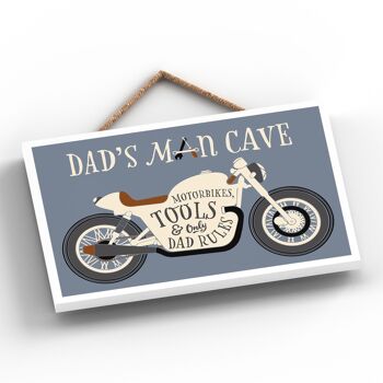 P5112 - Dads Man Cave Motorbike Tools Plaque en bois rétro 2