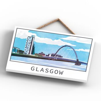 P5121 - Glasgow River Clyde Arc Daylight Scotlands Landscape Illustration Plaque en bois 4