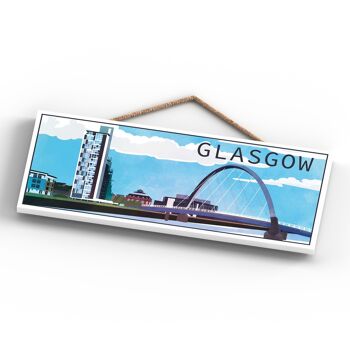 P5154 - Glasgow River Clyde Arc Daylight Scotlands Landscape Illustration Plaque en bois 4