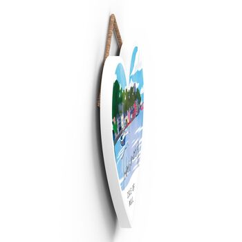 P5160 - Tobermory Harbour Illustration Scotland Landspace Plaque à suspendre en bois 3